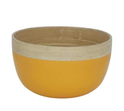 Bowl Saladeira em Bambu Hanoi Amarelo 25cm