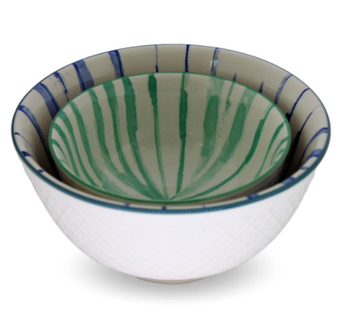 Conjunto de Bowls em Cerâmica Tie Dye