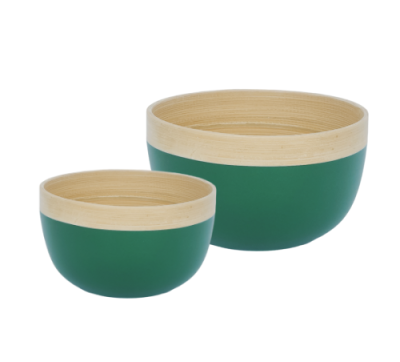 Conjunto de Bowls em Bambu Verde